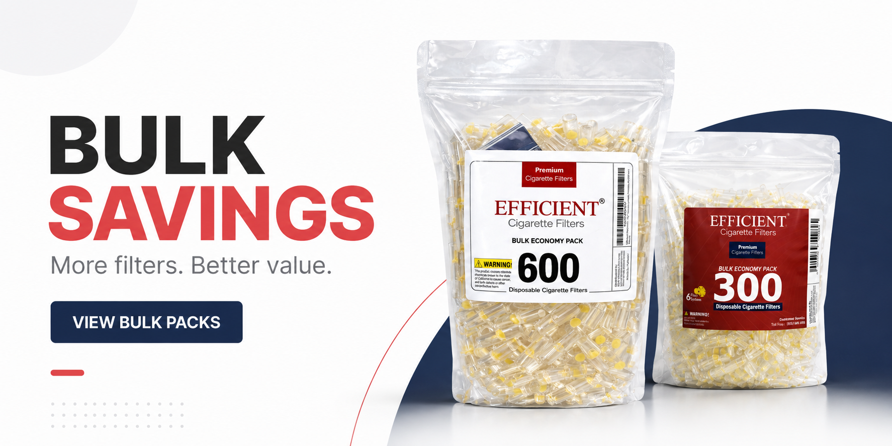 Shop bulk packs of Efficient cigarette filters