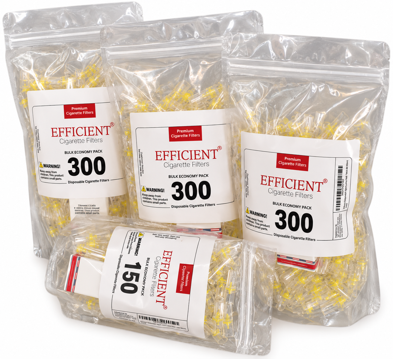 EFFICIENT Disposable Cigarette Filters 8-Hole 1000 Count Bulk Filter Tips with Free Travel Case