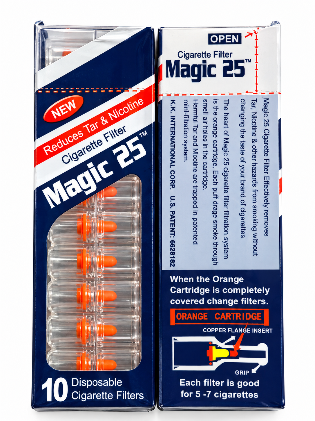 Magic 25 Disposable Cigarette Filters – 60 Packs 600 Filter Tips 2 Display Boxes