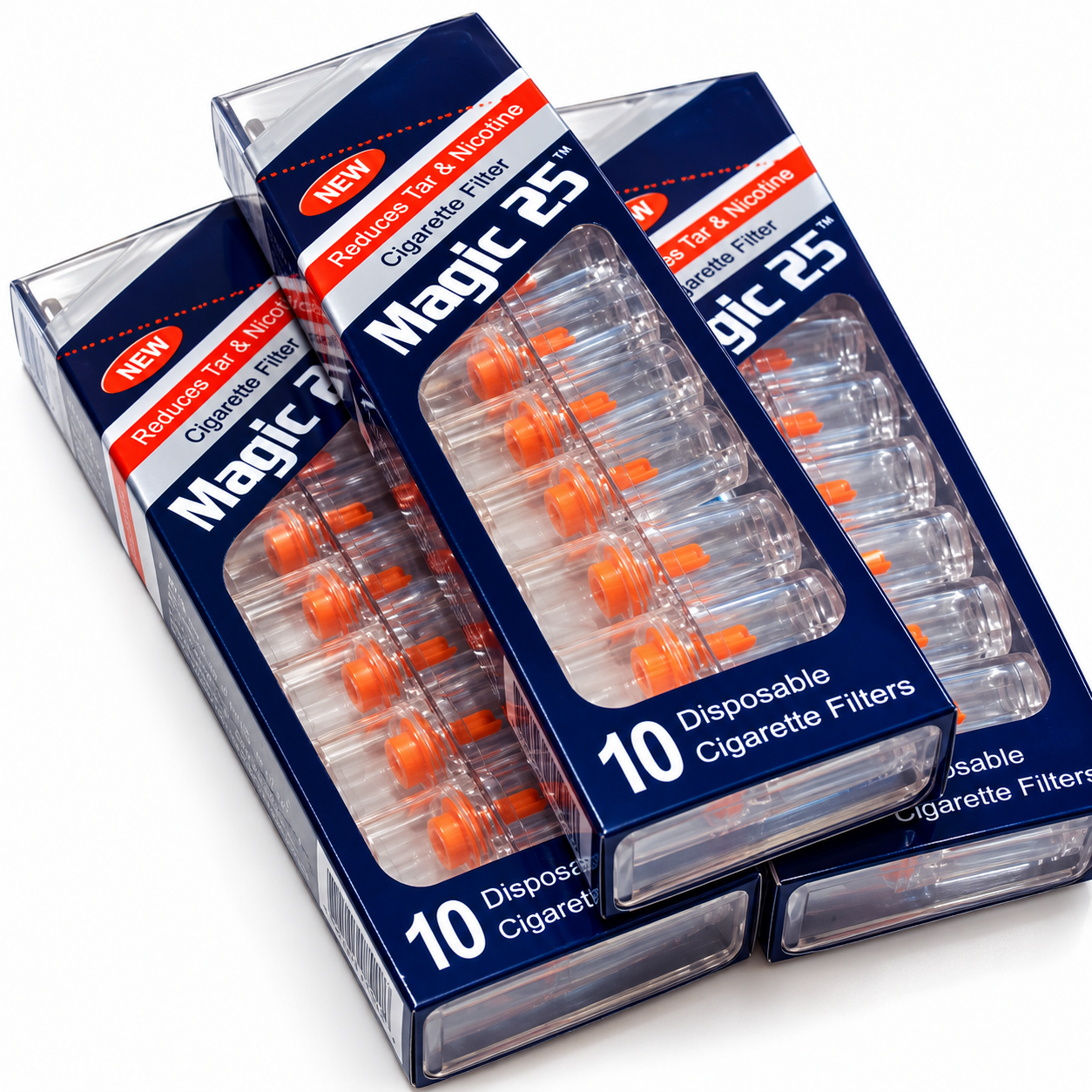 Magic 25 Disposable Cigarette Filters – 60 Packs 600 Filter Tips 2 Display Boxes