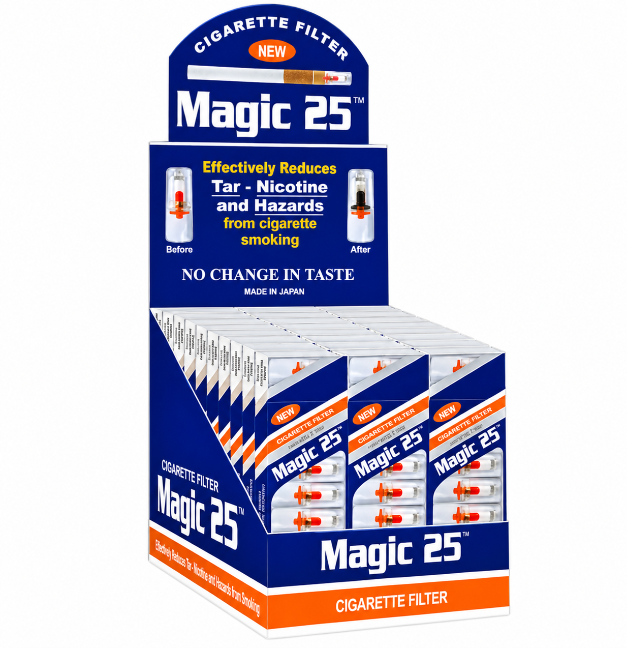 Magic 25 Disposable Cigarette Filters – 30 Pack Display 300 Filter Tips