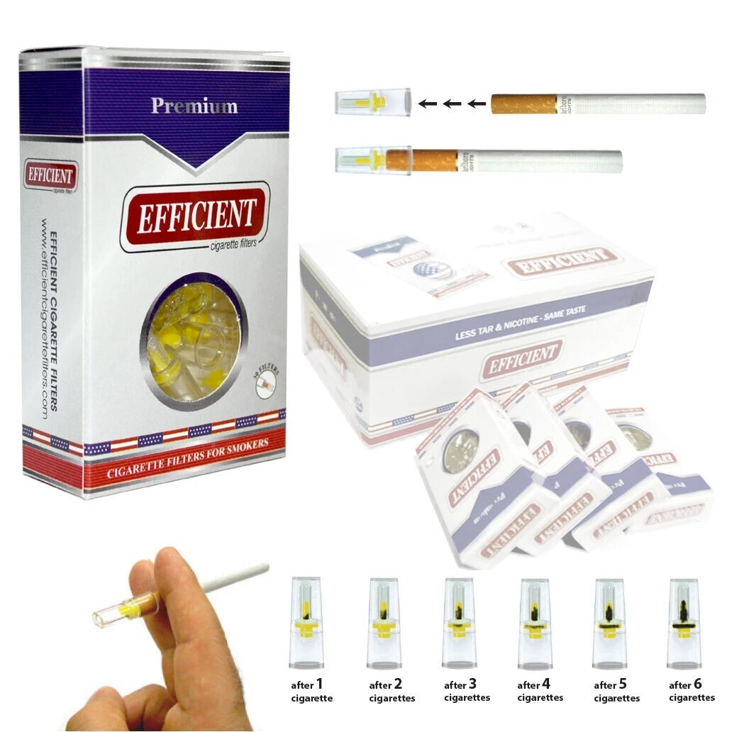 EFFICIENT Cigarette Filters 8-Hole 2400 Count 80 Packs