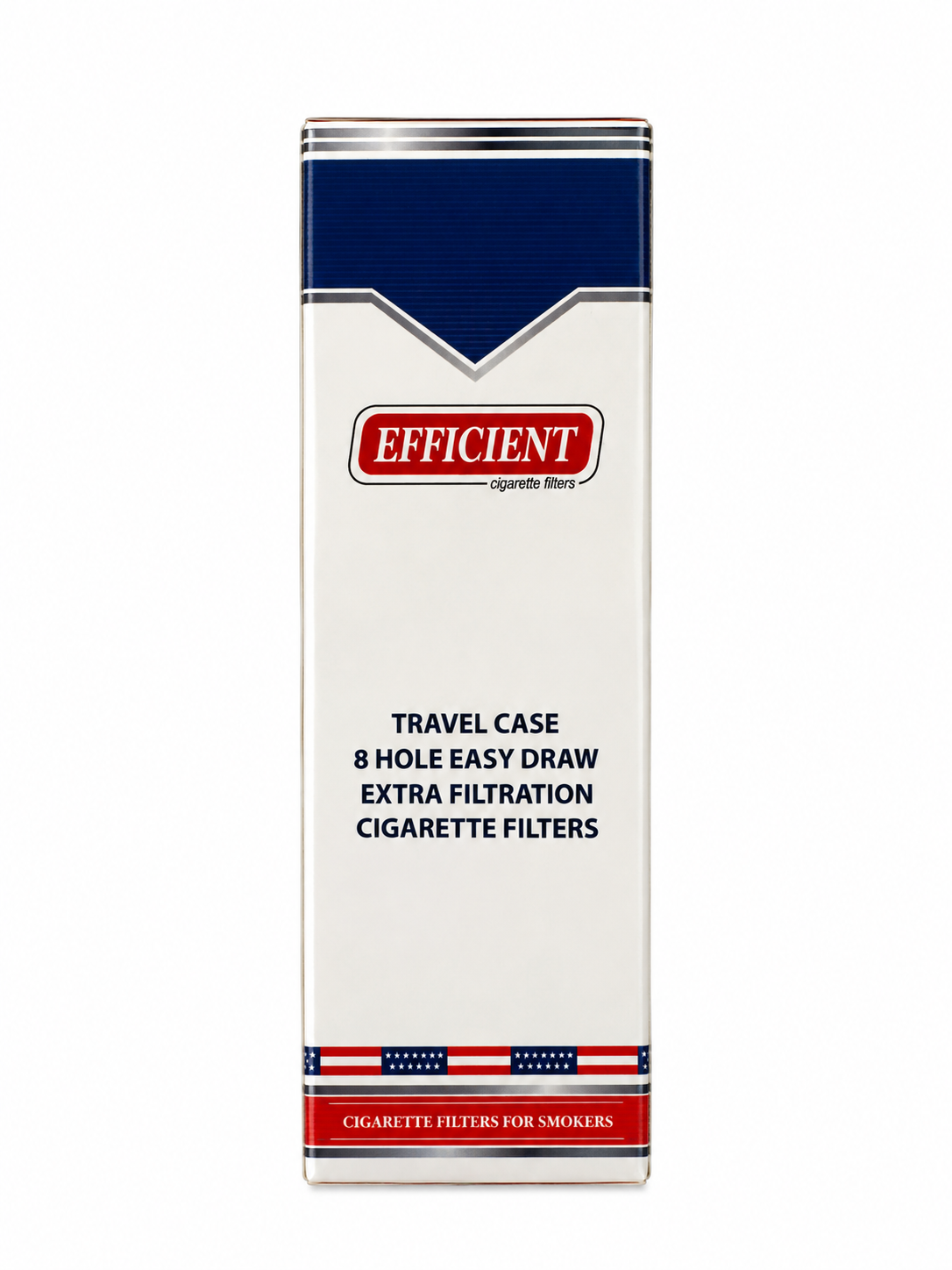 EFFICIENT Disposable Cigarette Filters 8-Hole 750 Count Bulk Filter Tips with Free Travel Case